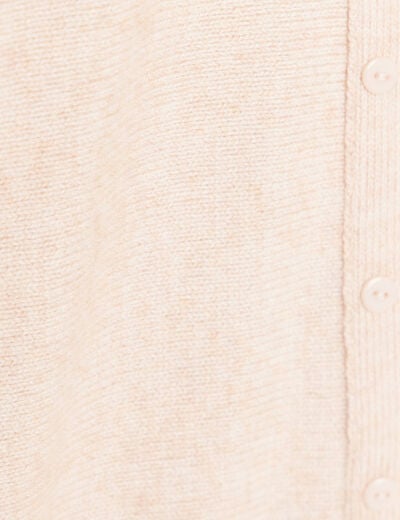 Pull col rond manches longues beige femme