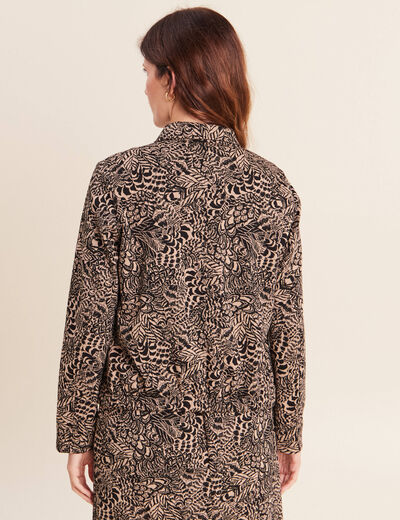 Veste droite doubl&eacute;e beige femme