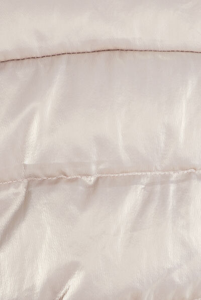 Doudoune droite zippée déperlante beige femme