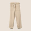 Jean coupe mom 7/8&egrave;me denim beige femme
