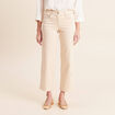 Pantalon 7/8&egrave;me coupe large ivoire femme