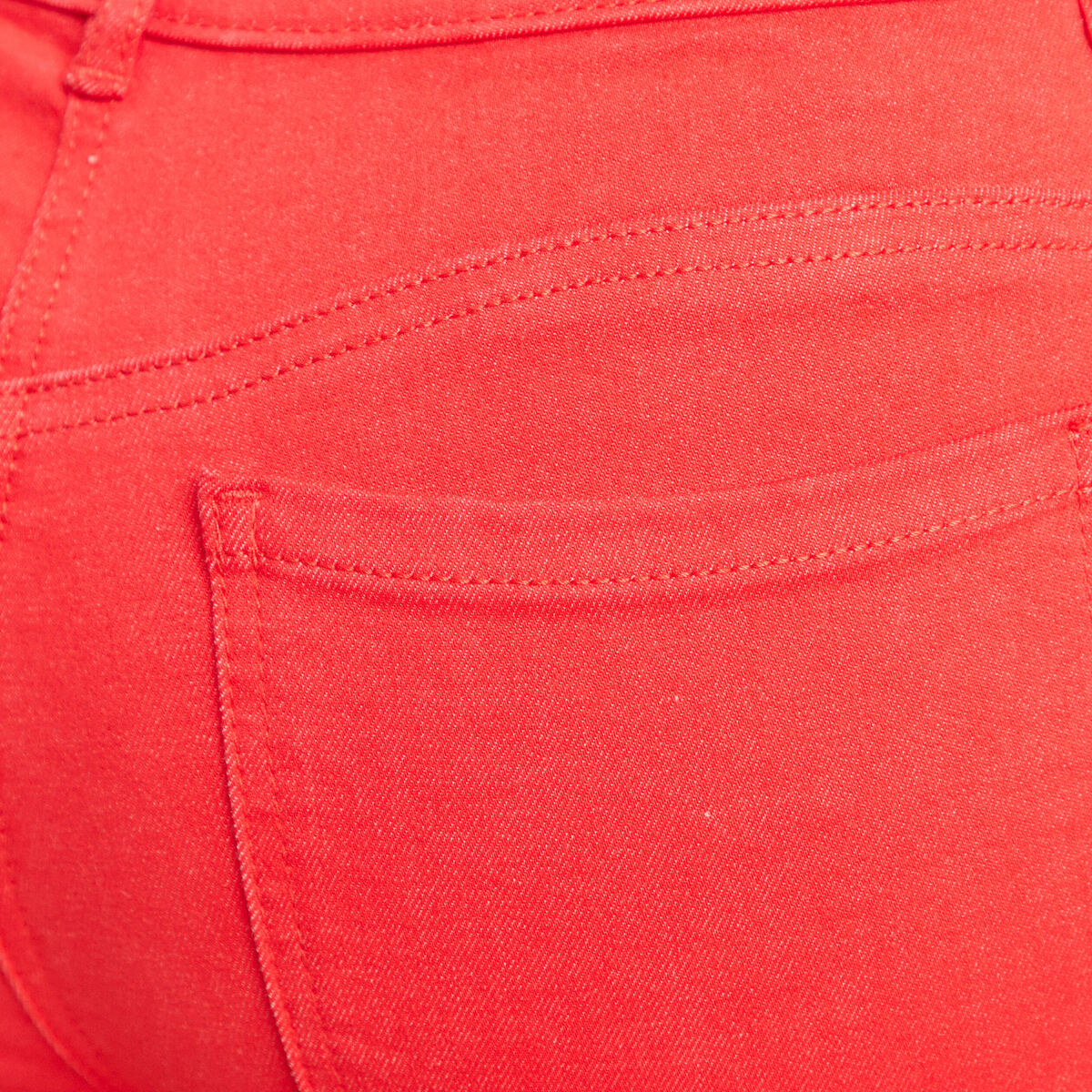 Pantalon bootcut taille basculée rouge femme