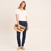 Polo jacquard manches courtes ecru femme