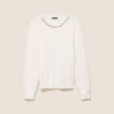 Pull manches longues ecru femme