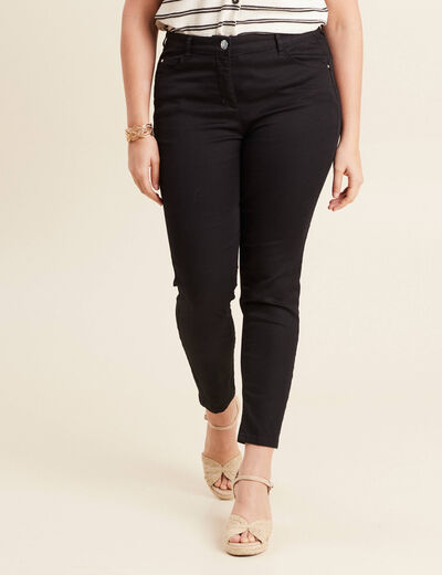 Pantalon léger taille standard 7/8ème noir femme