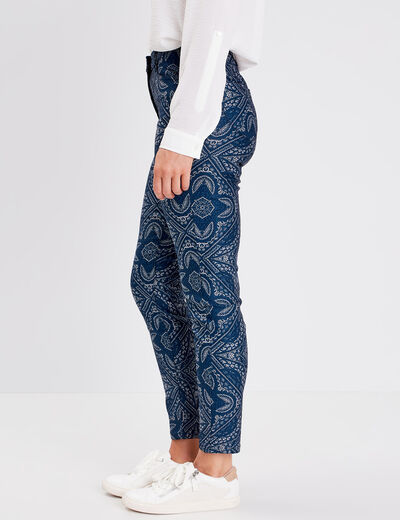 Pantalon ajusté bleu foncé femme