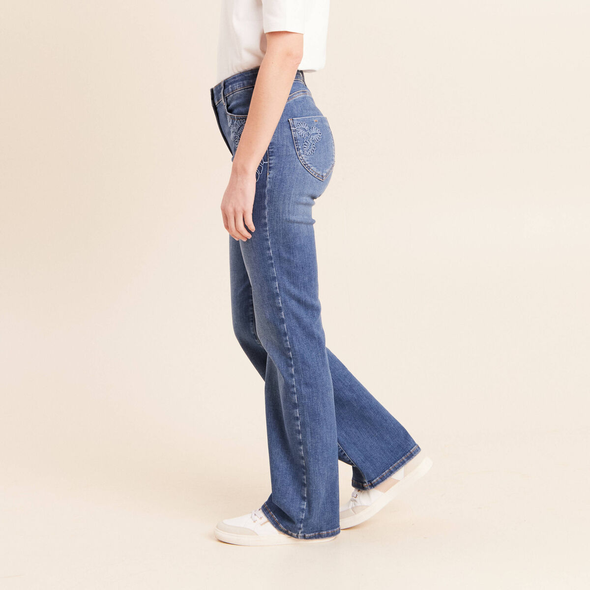 Jean magique L'Unique coupe bootcut denim stone femme