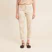 Pantalon coupe mom 7/8&egrave;me beige femme