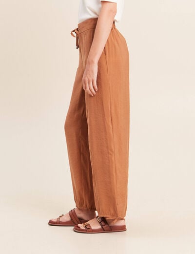 Pantalon bouffant beige femme