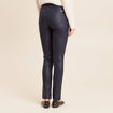 Pantalon iris&eacute; en similicuir bleu fonc&eacute; femme