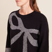Pull col bateau manches longues noir femme