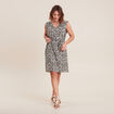 Robe droite ceinturée vert femme