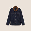 Veste droite &agrave; manches longues denim brut femme