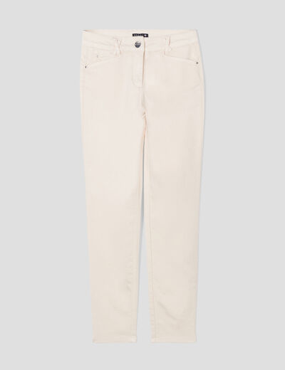 Pantalon ajusté ivoire femme