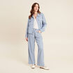 Pantalon flou irisé bleu clair femme