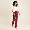 Pantalon coupe bootcut &agrave; pont bordeaux femme