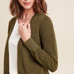 Gilet manches longues vert olive femme