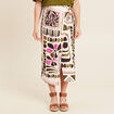 Jupe longue droite vert femme