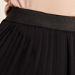 Jupe longue évasée plissée noir femme