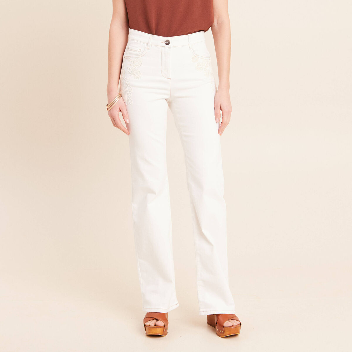 Jean magique L'Unique coupe bootcut blanc femme