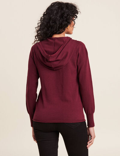 Pull manches longues bordeaux femme