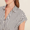 Chemise ample manches courtes bleu foncé femme