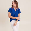 Blouse manches courtes bleu electrique femme