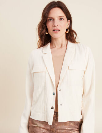 Veste esprit tailleur ecru femme