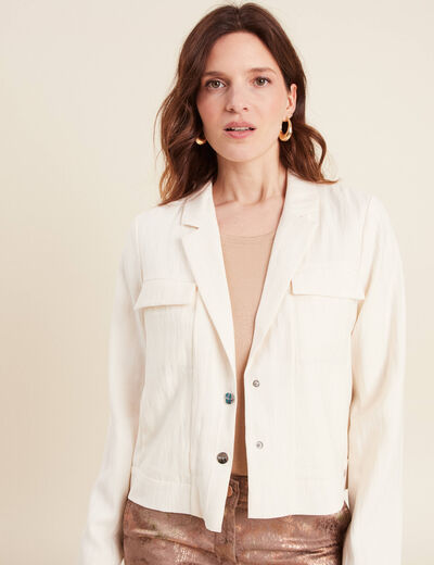 Veste esprit tailleur ecru femme