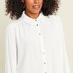Chemise fluide manches longues ecru femme