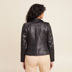 Veste esprit motard zipp&eacute;e noir femme