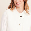Gilet sans manches duveteux ecru femme