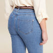 Jean large ceinturé denim double stone femme
