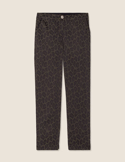Pantalon flou taille basse vert kaki femme