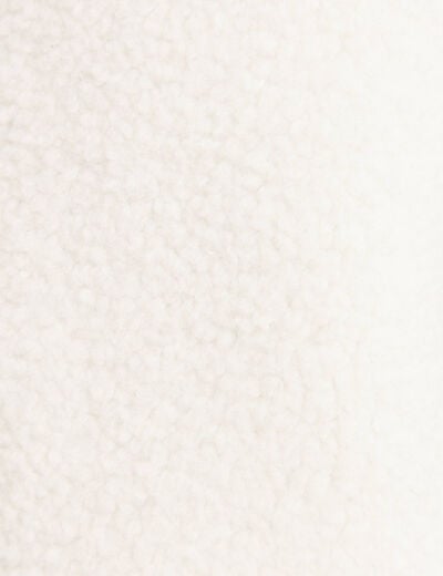 Manteau effet laine mouton &agrave; capuche ecru femme