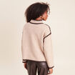 Pull col montant beige femme