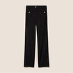 Pantalon coupe droite taille haute noir femme