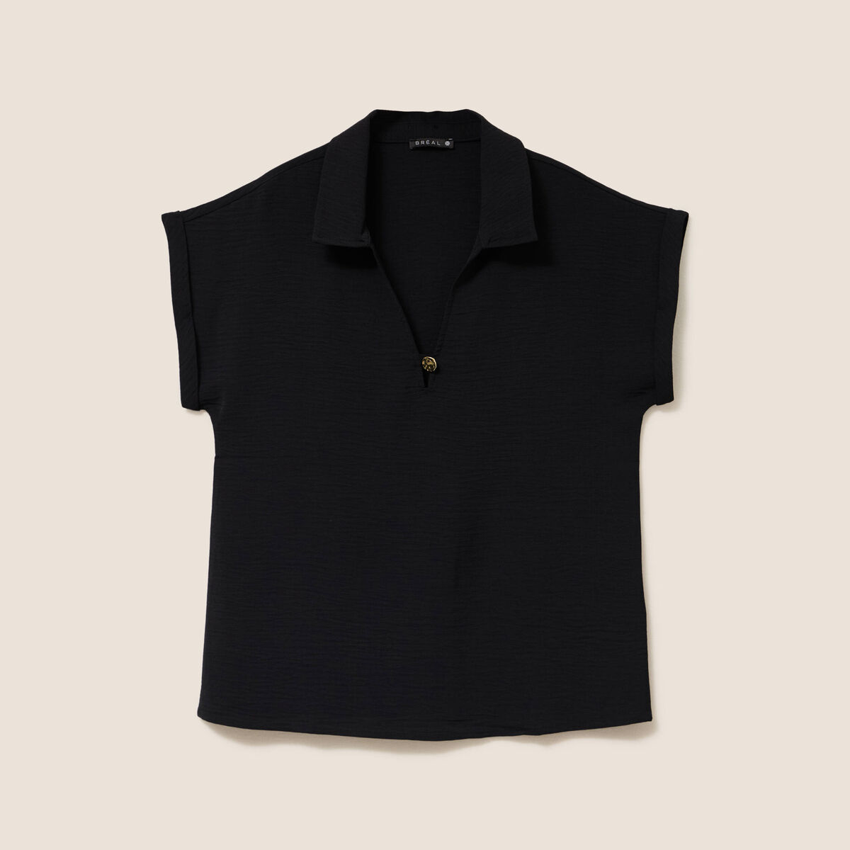 Blouse manches courtes noir femme