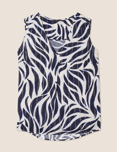 Blouse sans manches bleu foncé femme