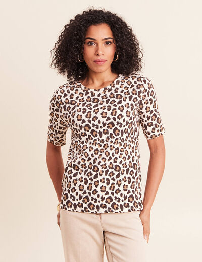 T-shirt en coton biologique marron femme