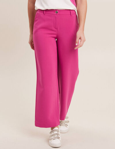 Pantalon chino large rose fushia femme