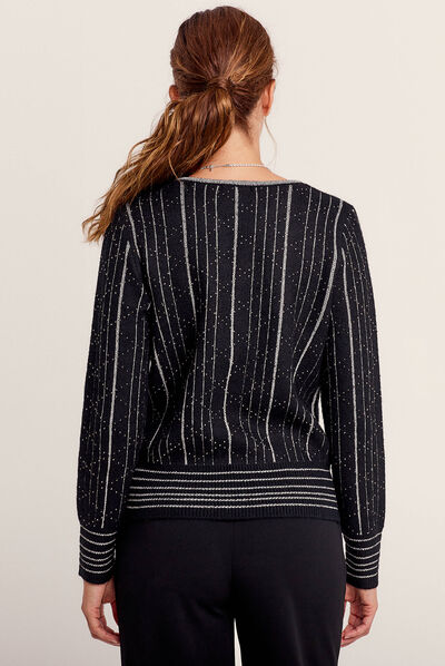 Pull manches longues noir femme