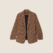 Veste tailleur col châle beige femme