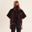Poncho marron fonc&eacute; femme