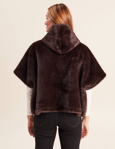 Poncho marron fonc&eacute; femme