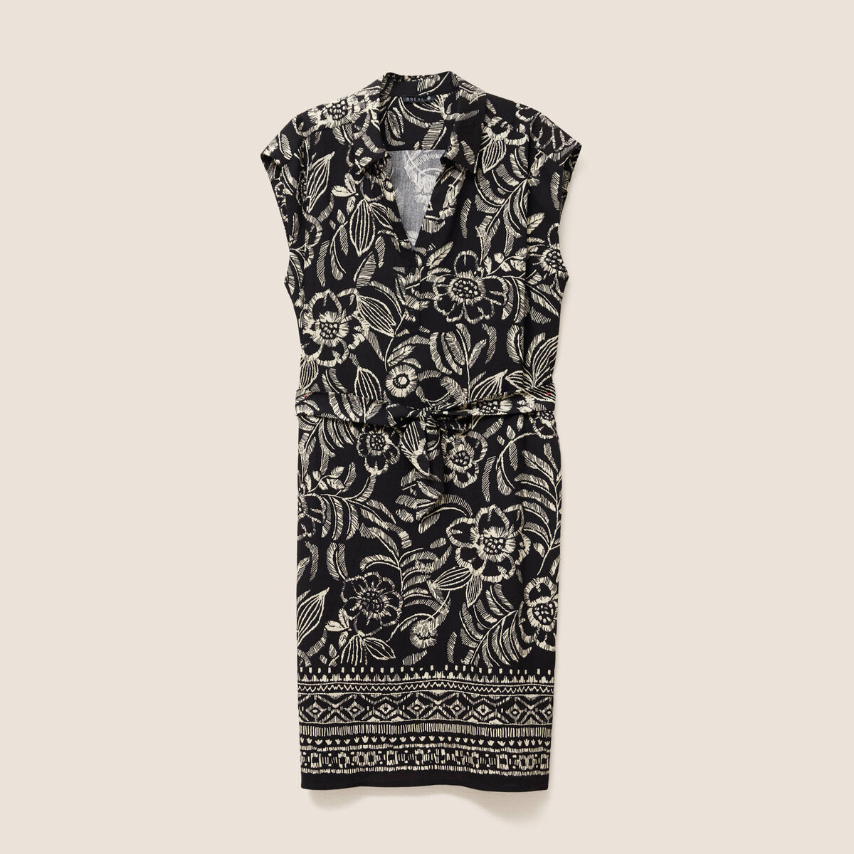 Robe droite courte sans manches noir femme