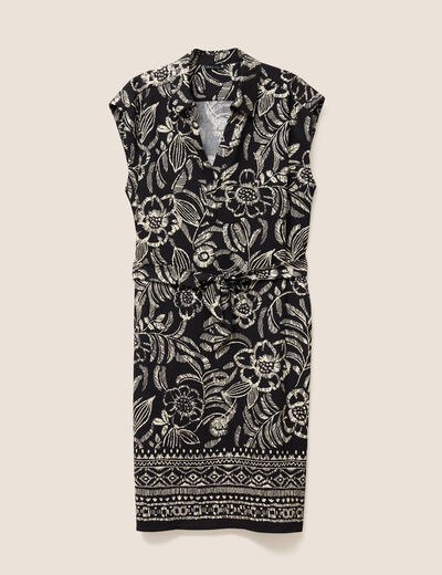 Robe droite courte sans manches noir femme
