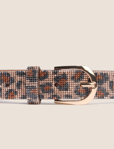 Ceinture fine avec strass couleur cuivre femme
