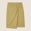 Jupe droite effet portefeuille vert olive femme
