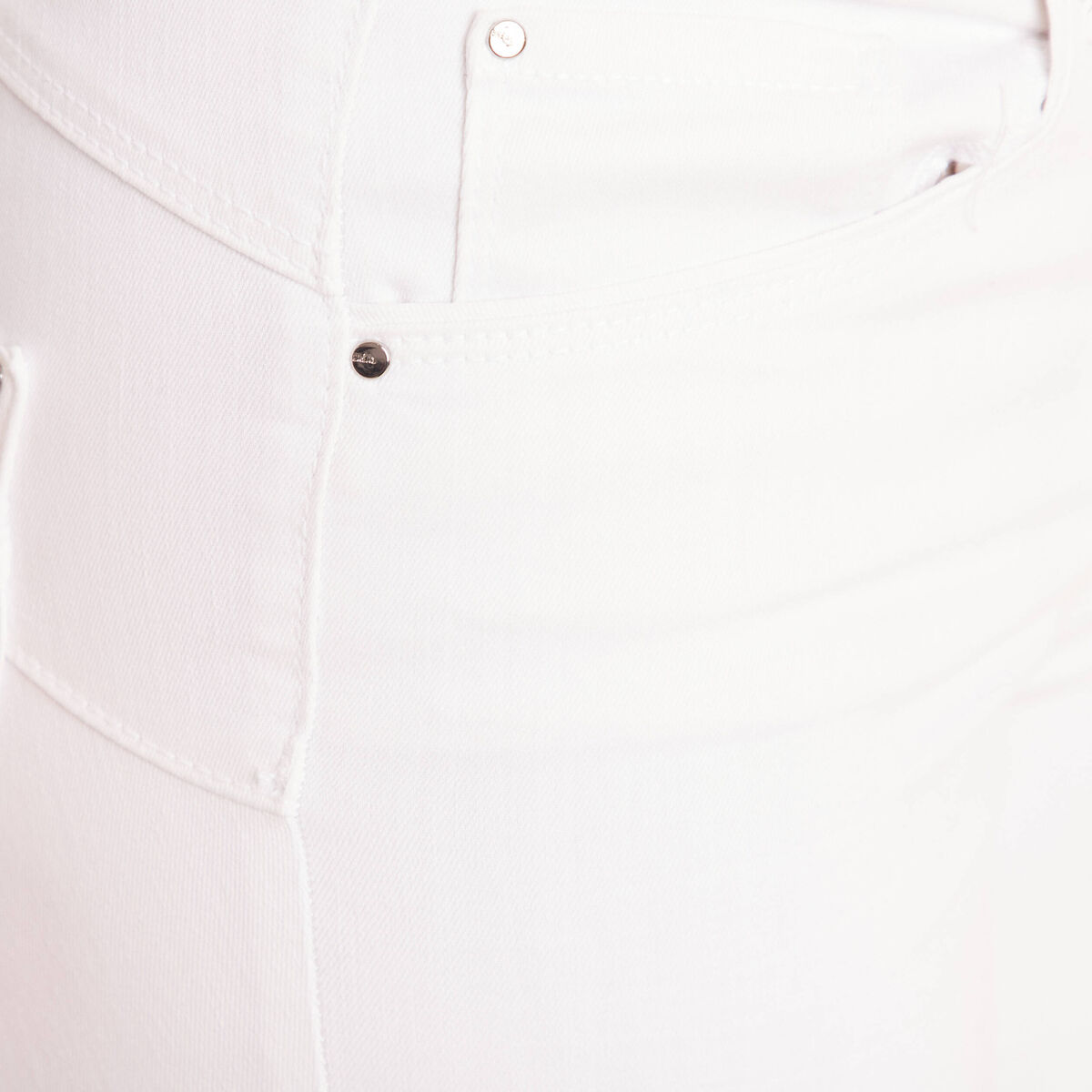 Jean coupe droite taille haute blanc femme